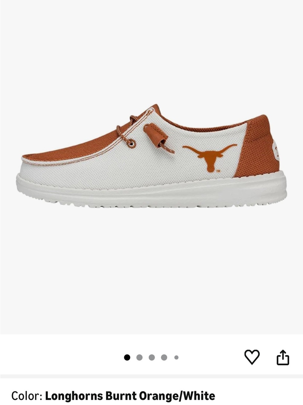 Hey Dude Texas Longhorns Women’s size 8